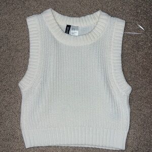 H&M white sweater tank